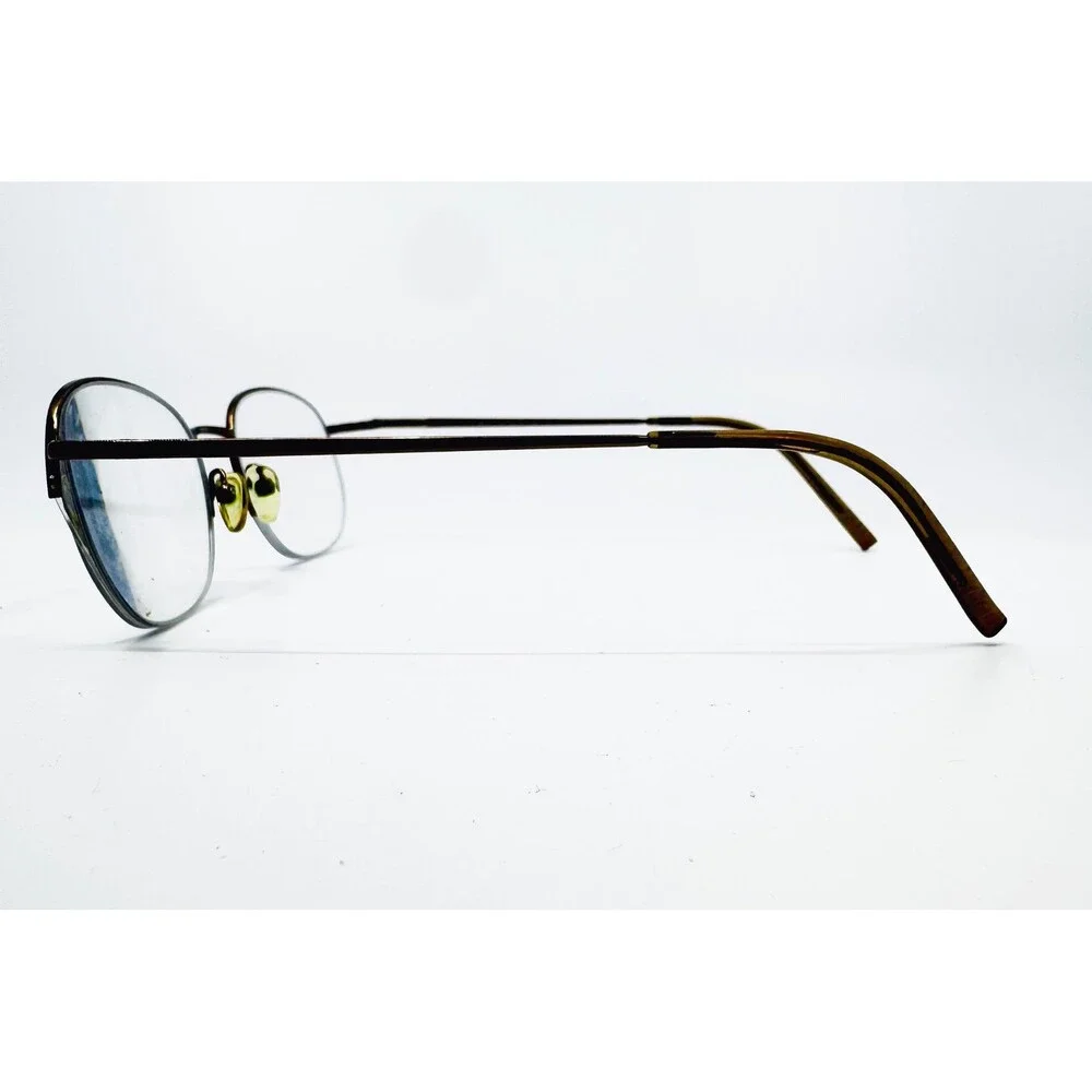 EN5659 Eyeglass Frames Mens Olive Semi Rimless Metal Oval 55-21-145